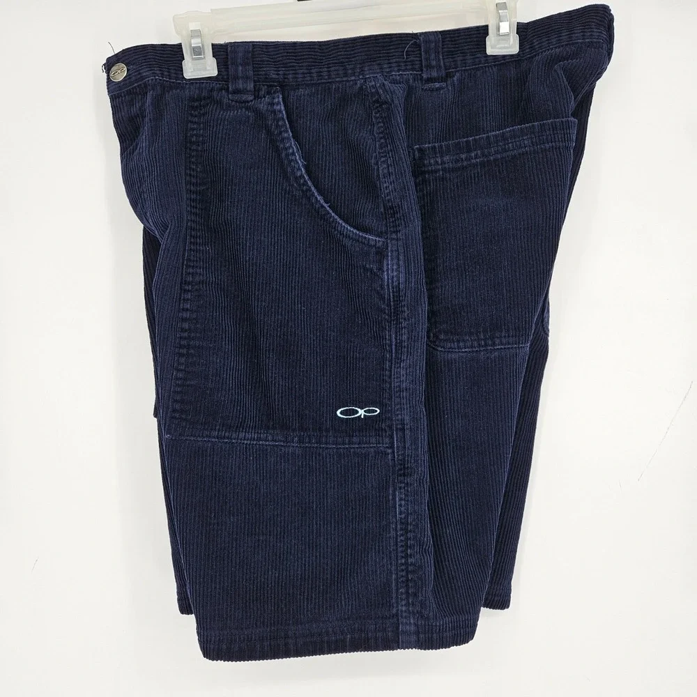 Vintage OP Ocean Pacific Shorts Mens 36 Blue Corduroy Casual Outdoors Preppy